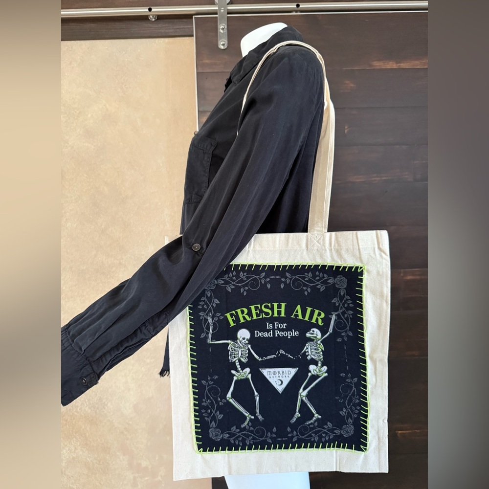 Canvas (Skeleton) Tote Bag- Cream, Size 15x16